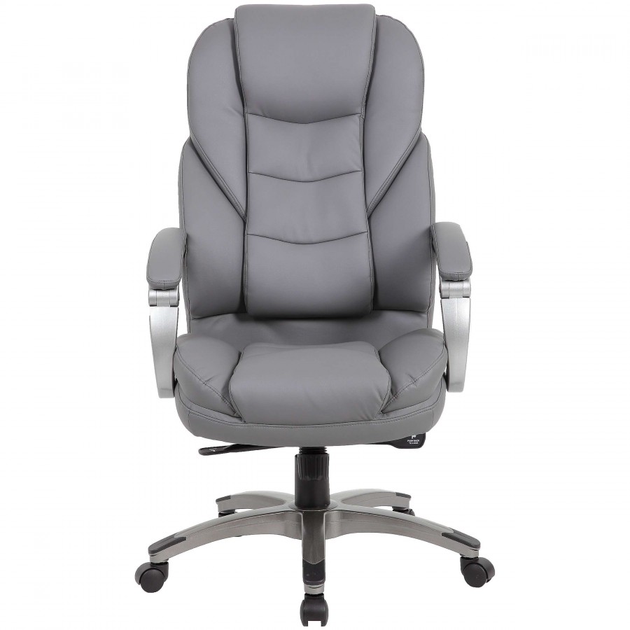 Osprey Grey Leather High Back Executive Office Chair